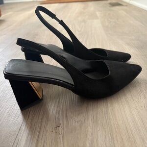 Sling back low profile heels